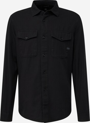 G-Star RAW Regular fit Button Up Shirt 'Marine' in Black: front
