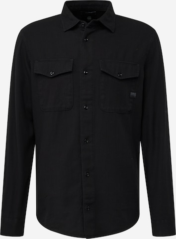 G-Star RAW Regular fit Button Up Shirt 'Marine' in Black: front