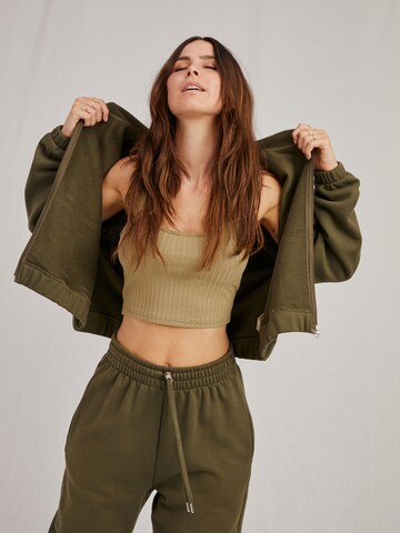 A LOT LESS Zip-Up Hoodie 'Joanna' in Green
