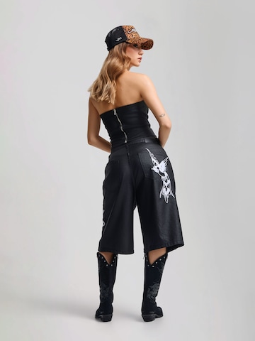 Ed Hardy Wide leg Jeans in Zwart