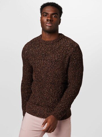 JACK & JONES Sweater 'KARTER' in Brown: front