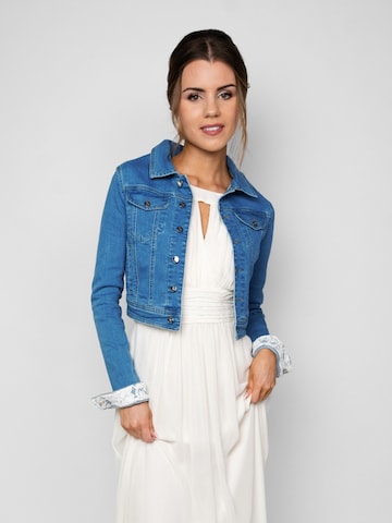 ANNIS WIESBADEN EST. 2021 Übergangsjacke 'Premium Jeansjacke, Brautjacke mit Spitze & Bestickung – Made in Europe – Regular & Plus Size'‌‌ in Blau
