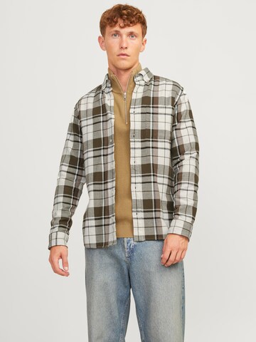 Comfort fit Camicia 'JJBrook' di JACK & JONES in verde: frontale