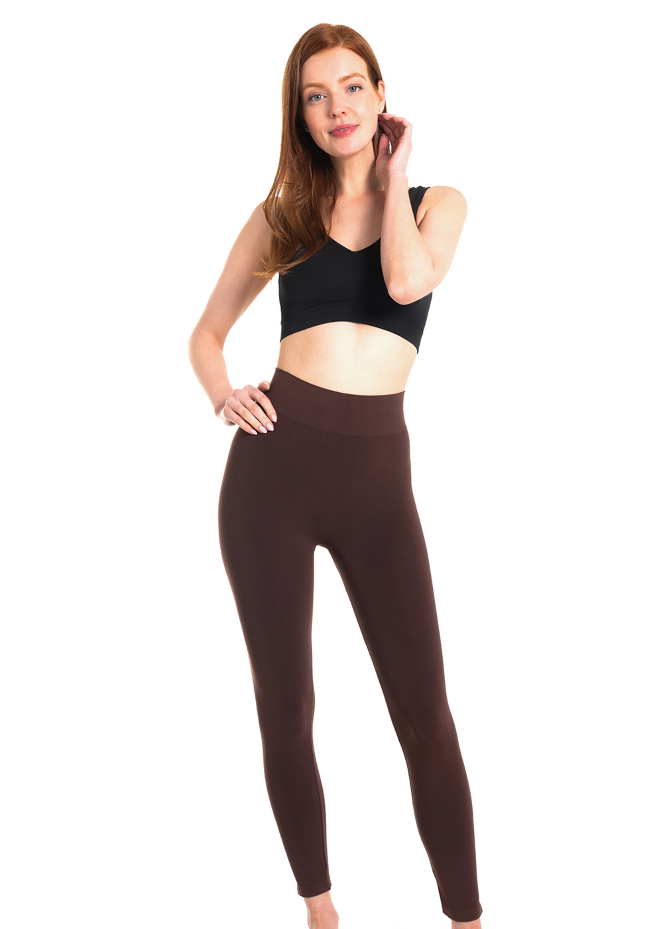 MAGIC Bodyfashion Skinny Leggings 'Bamboo' - barna: elől