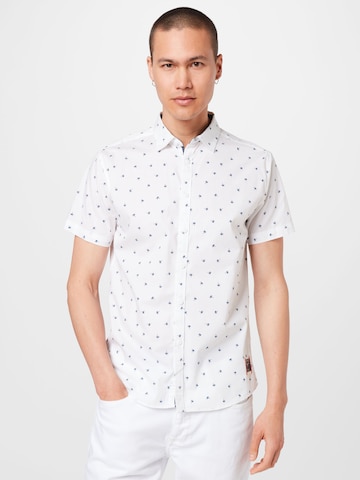 INDICODE JEANS Regular fit Button Up Shirt 'Harrisburg' in White: front