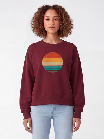 Sweat-shirt 'Retro Sunset Ocean' Watapparel en rouge : devant