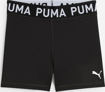 Skinny Pantalon de sport 'Strong 3' PUMA en noir : devant