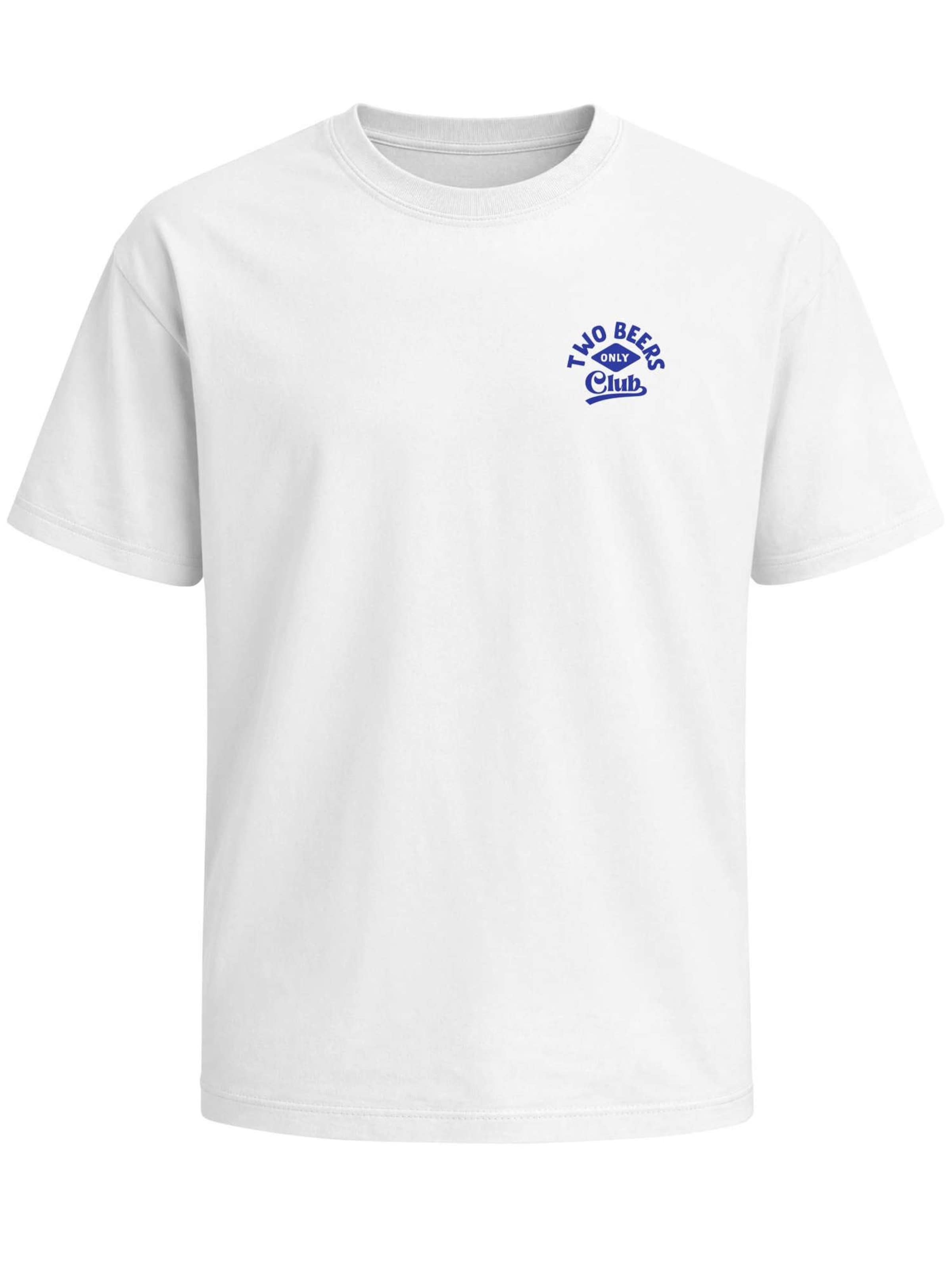 Neverless Shirt 'Two Beers only'‌‌‌‌‌‌‌ in Weiß: Vorderseite