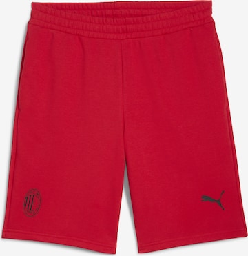 PUMA Regular Workout Pants 'AC Milan FtblEssentials' in Red: front
