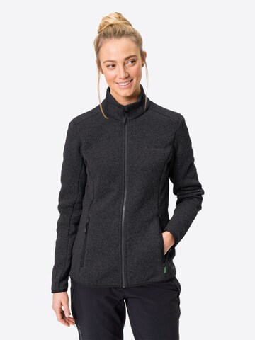 VAUDE Athletic Fleece Jacket 'Rienza' in Black: front