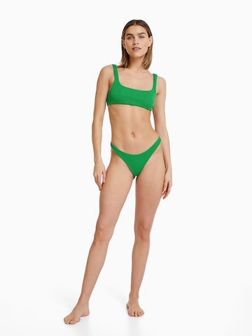 Bershka Bustier Bikini zgornji del | zelena barva