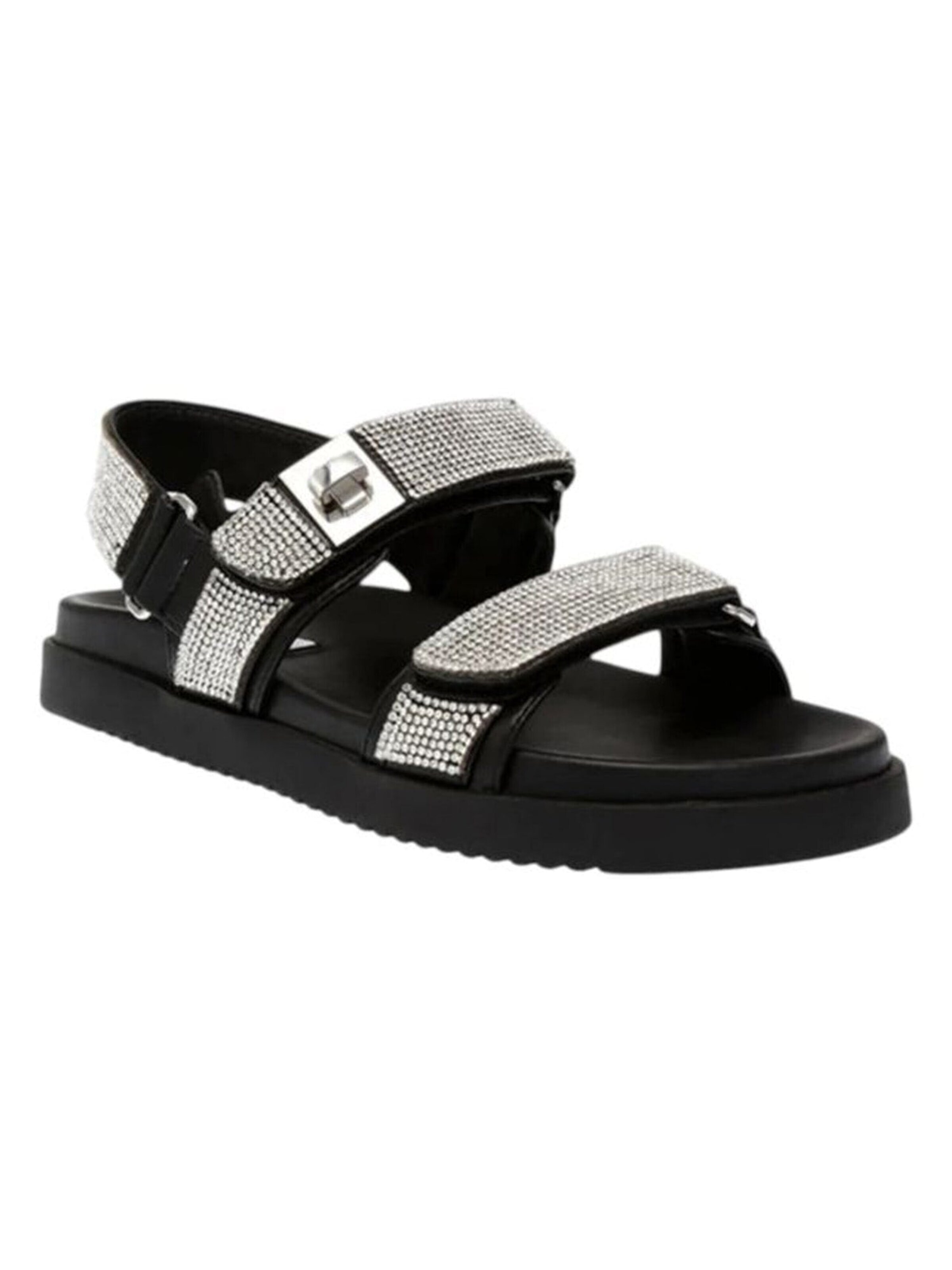 STEVE MADDEN Sandaler 'MONA RHINESTONE BLACK / SILVER' i sort