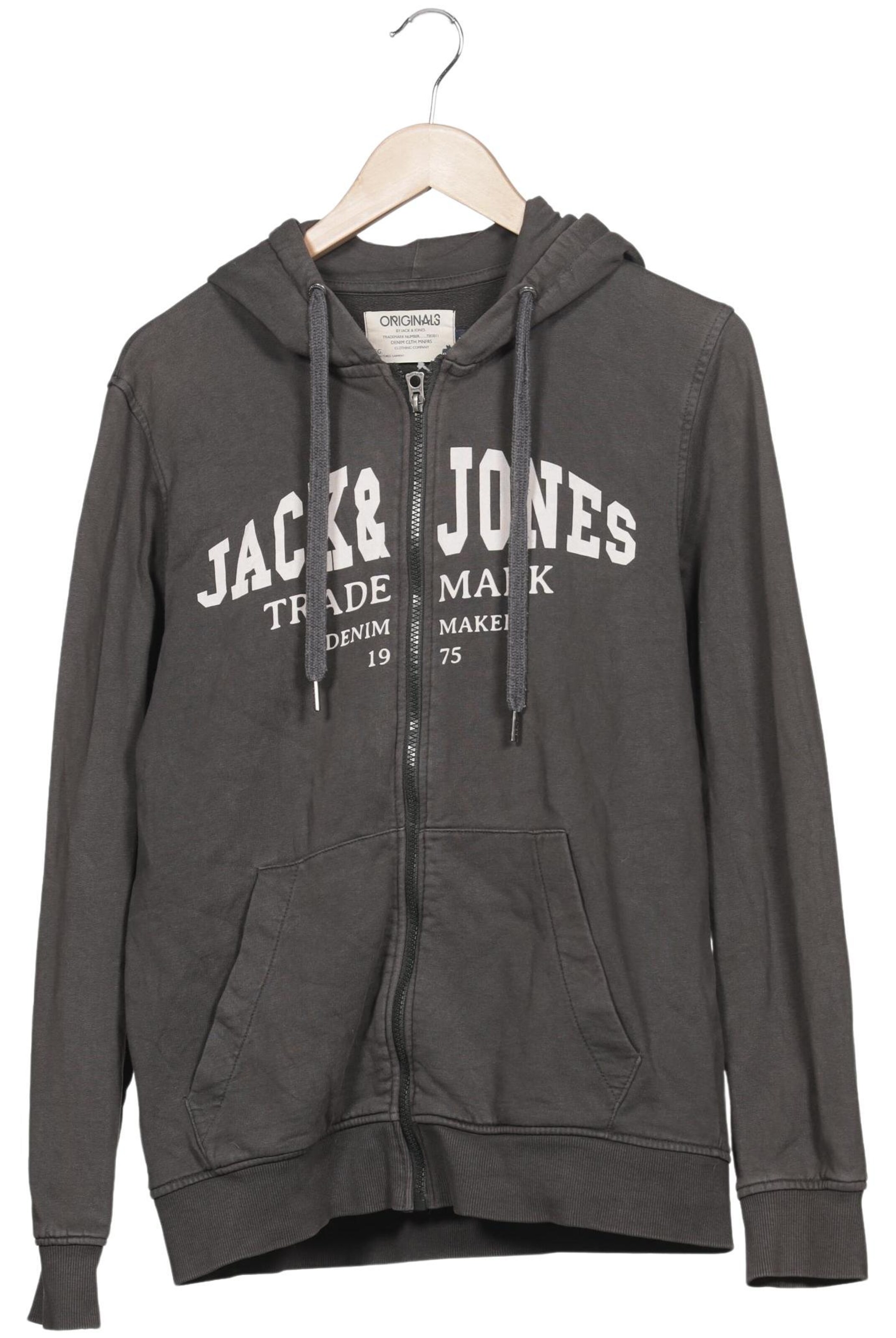 JACK & JONES Sweatshirt & Zip-Up Hoodie in L in Grey: front