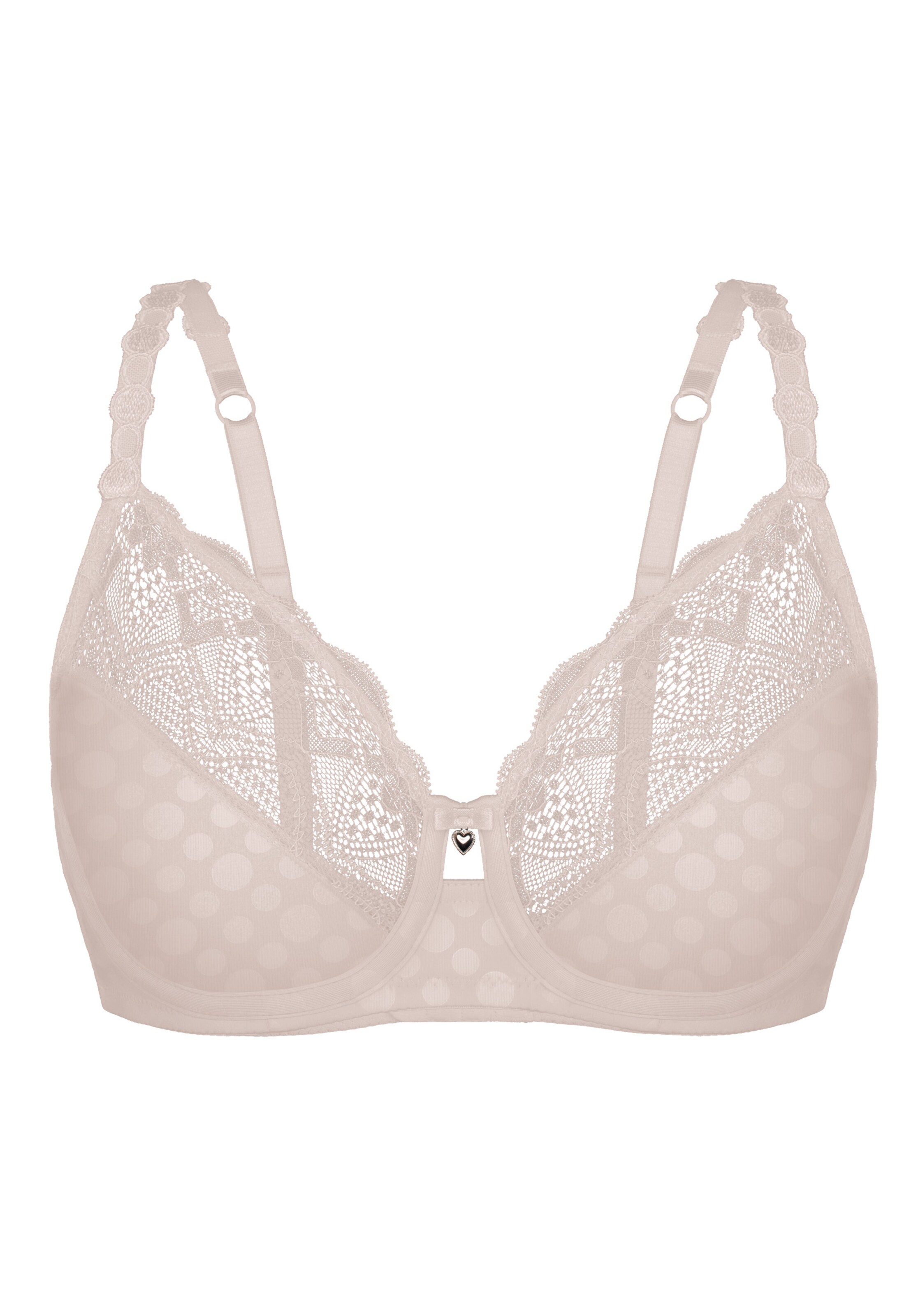 sassa Bralette Bra 'DOT & BLOSSOM' in Beige: front
