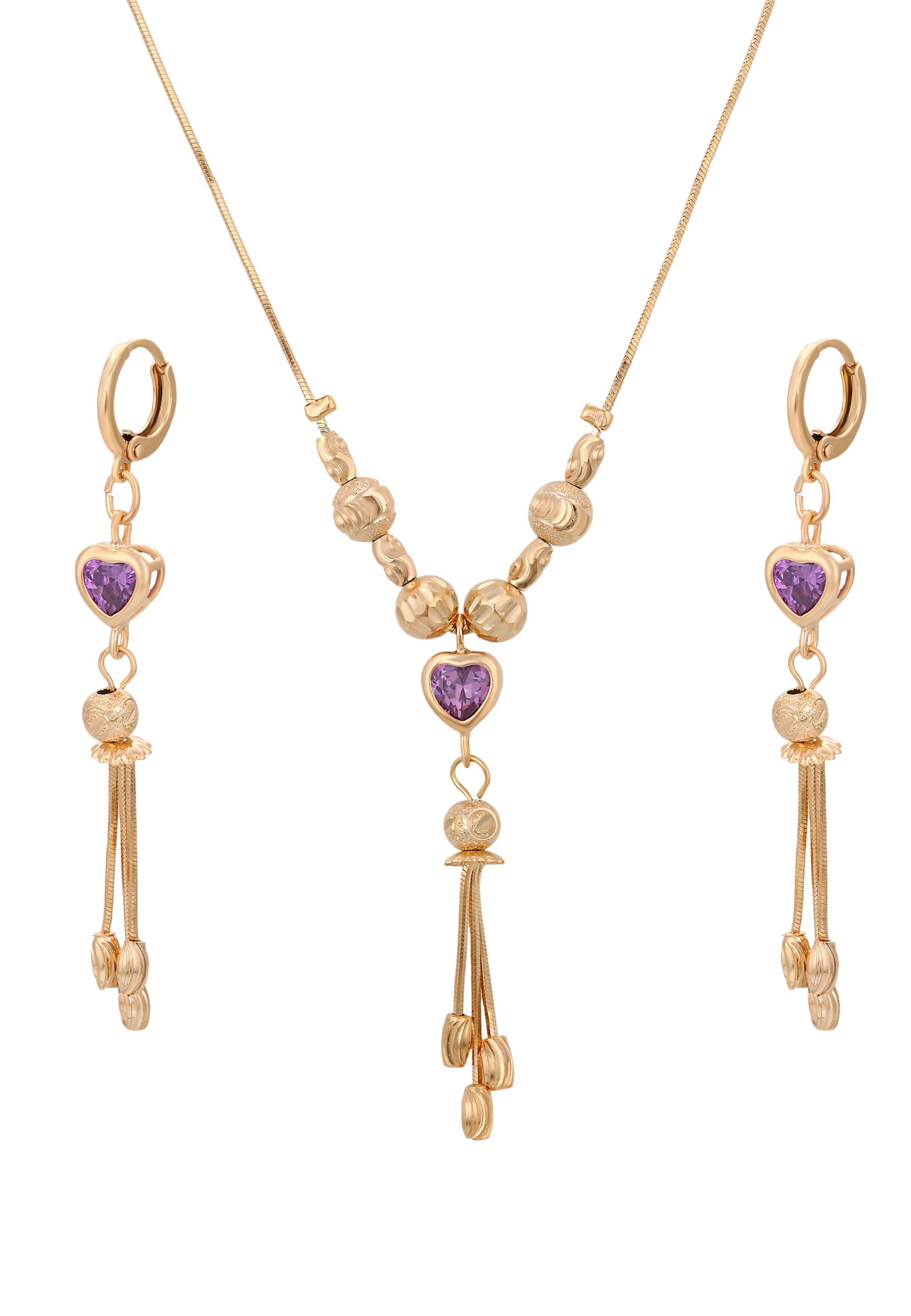 faina Conjuntos de bijuteria em ouro rosa / roxo, Vista do artigo