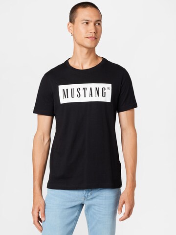 MUSTANG Shirt 'Alex' in Zwart: voorkant