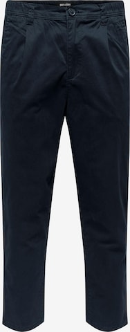 Only & Sons Pleat-Front Pants 'CAM' in Blue: front