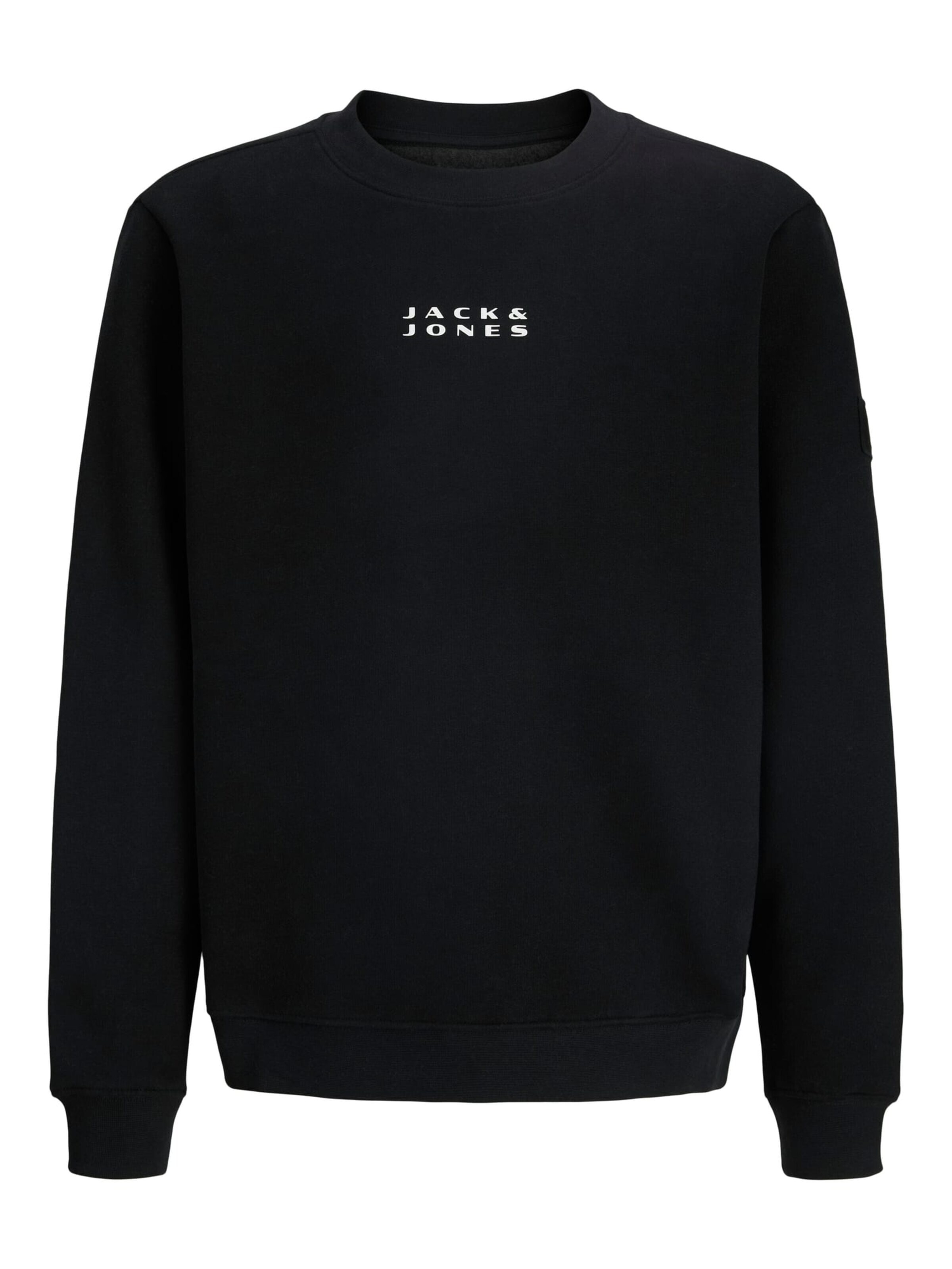 JACK & JONES Sweatshirt 'point' in Zwart: voorkant