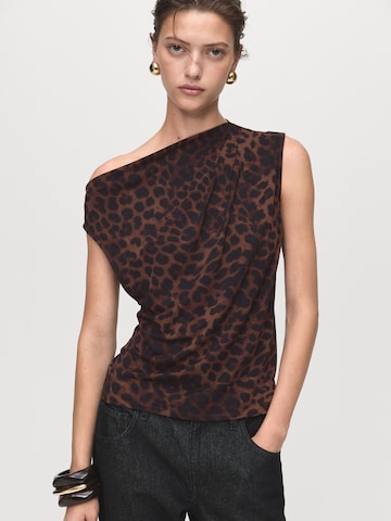 MANGO Top 'CAROLE' in Bruin: voorkant