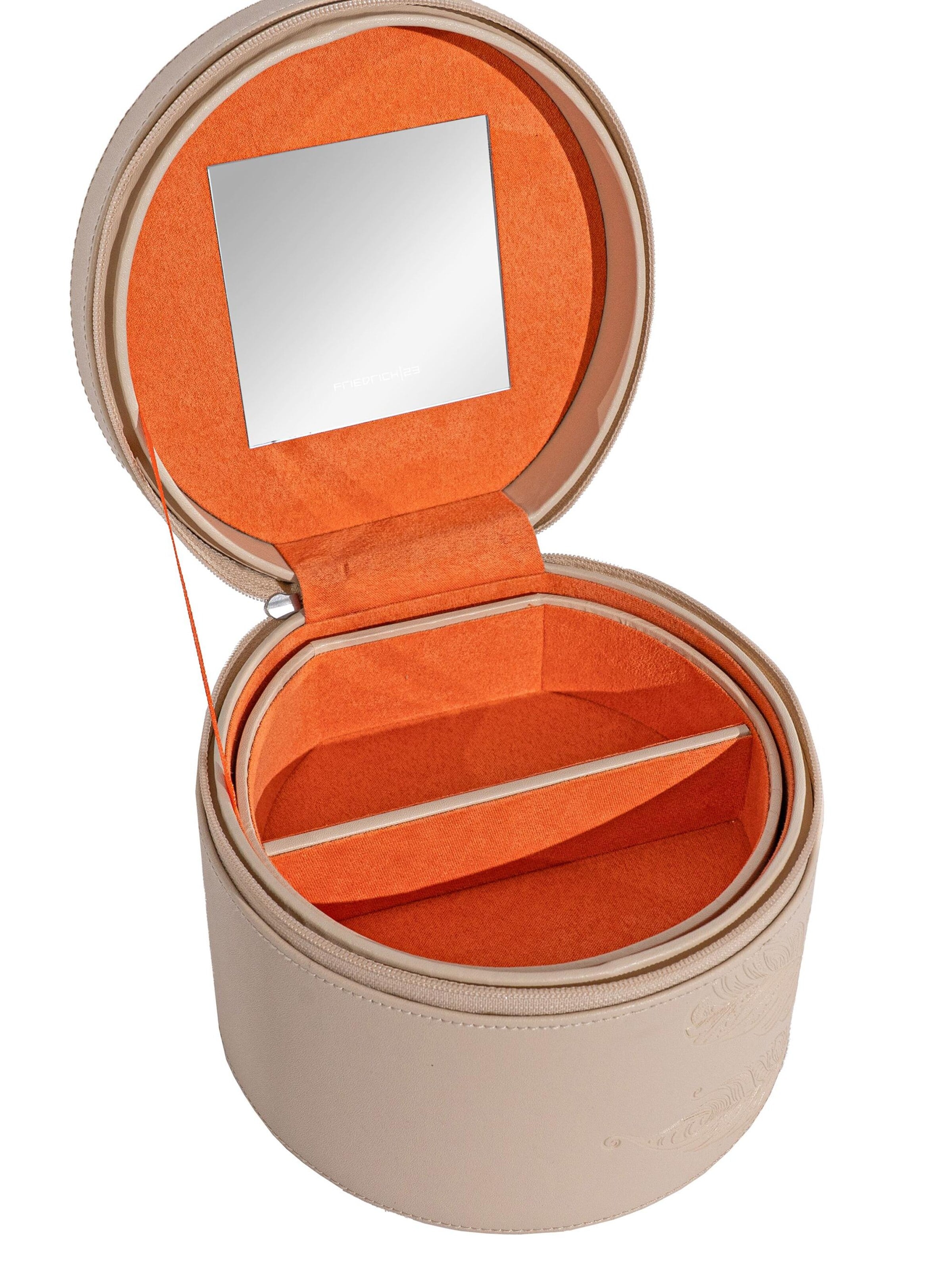 Friedrich23 Jewelry storage 'BOHO Schmuckkästchen rund' in Beige