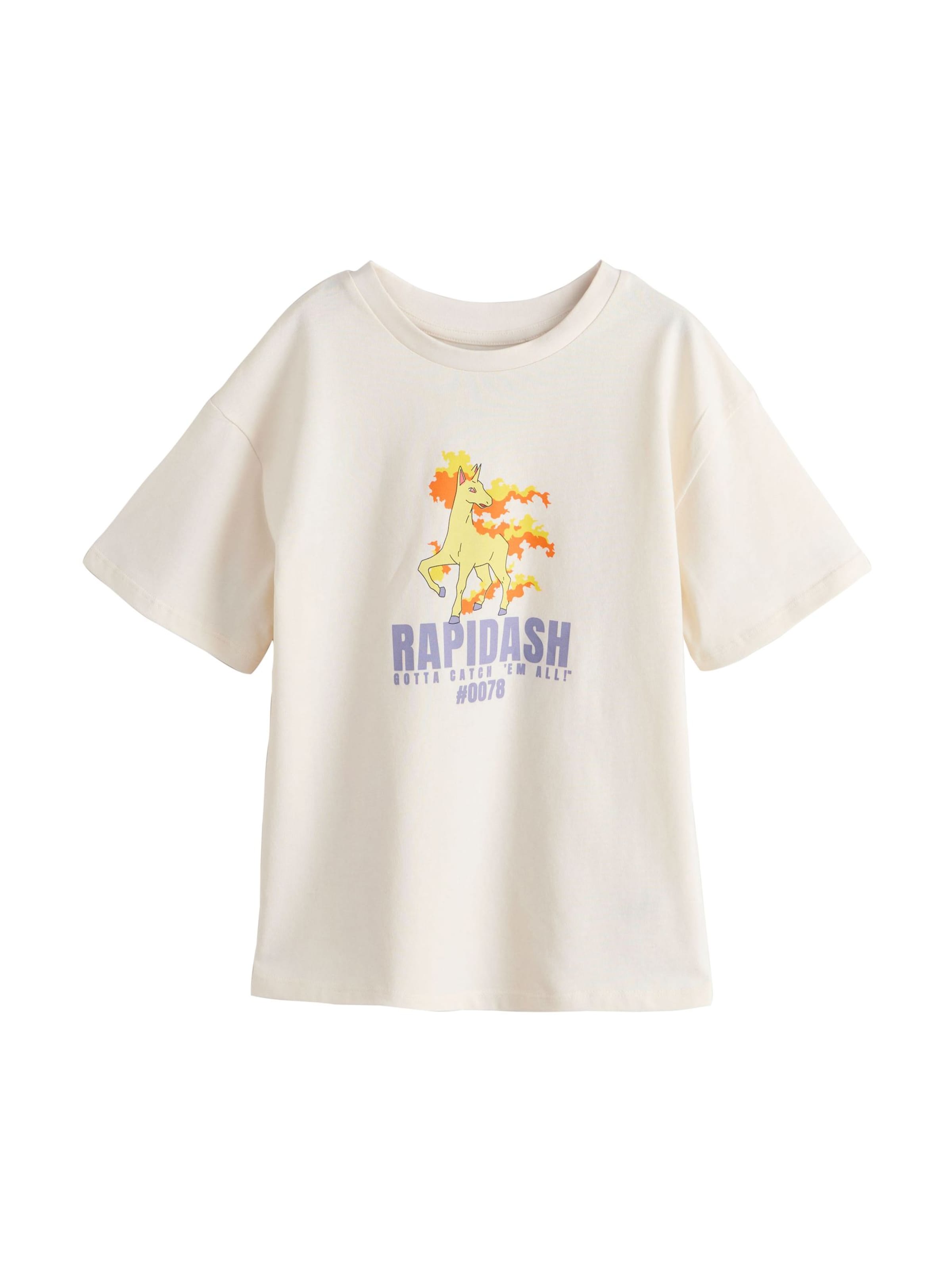 Next Shirt 'Pokemon' in 104 in de kleur Ecru / Geel / Sering / Mandarijn, Productweergave
