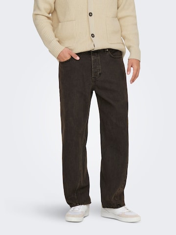 Only & Sons - regular Vaquero 'ONSFade' en marrón: frente