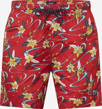 Shorts de bain Superdry en rouge : devant