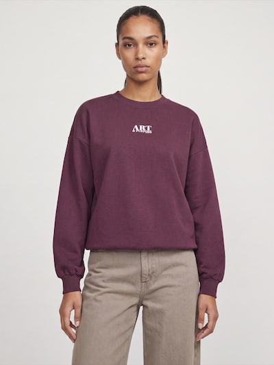 JJXX Sweat-shirt 'JXSANDRA' en XS en lie de vin / blanc, Vue avec produit