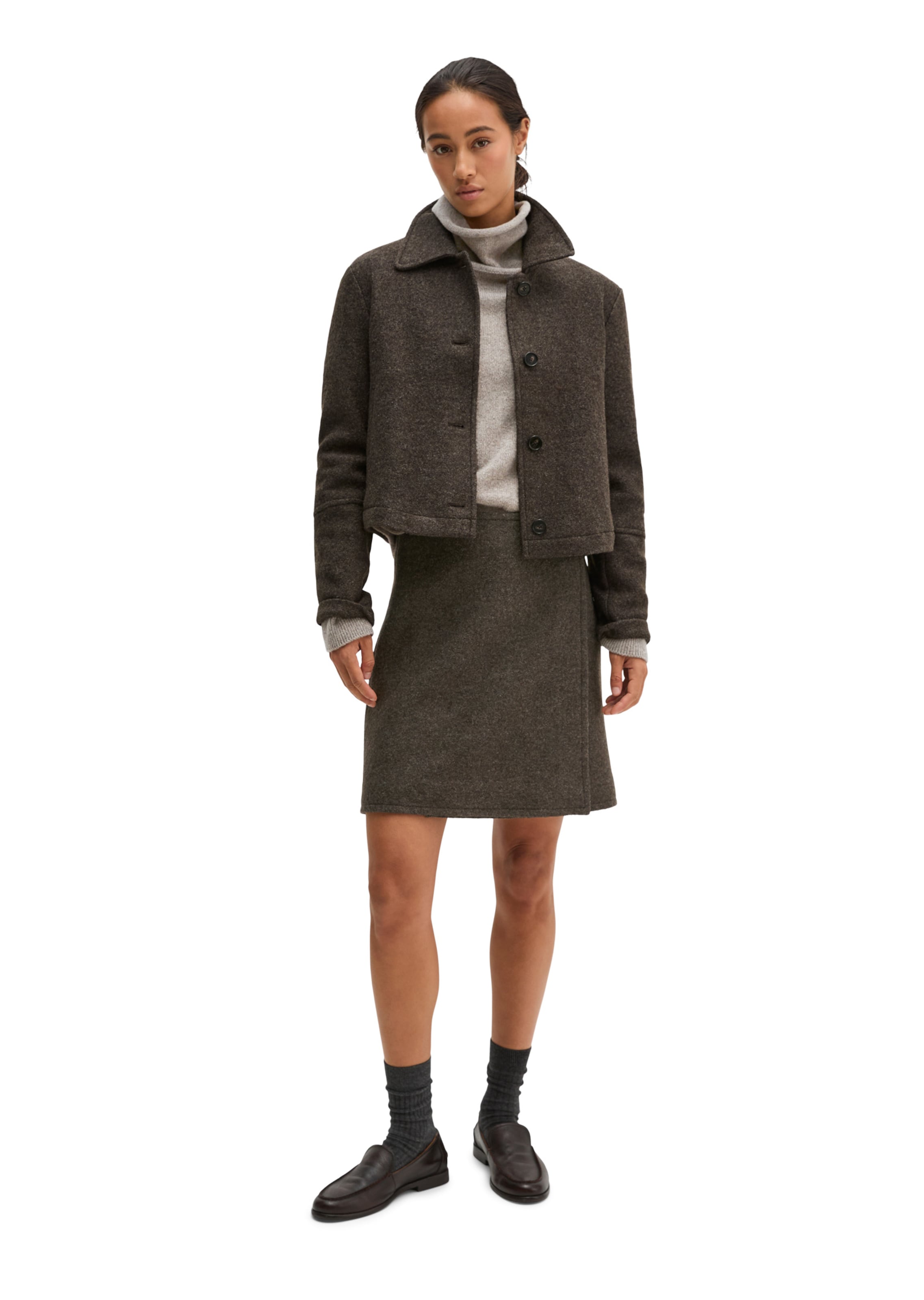 Veste mi-saison Marc O'Polo en marron : devant