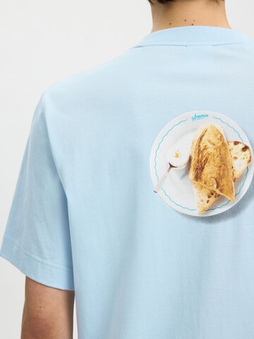 T-Shirt 'SLHElias' SELECTED en bleu