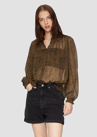 QS Blouse in Groen: voorkant