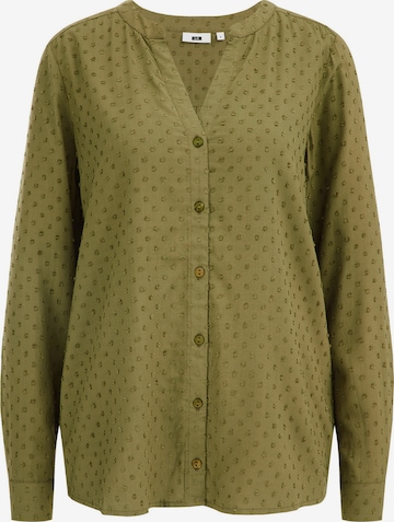 WE Fashion Блуза в зелено: отпред