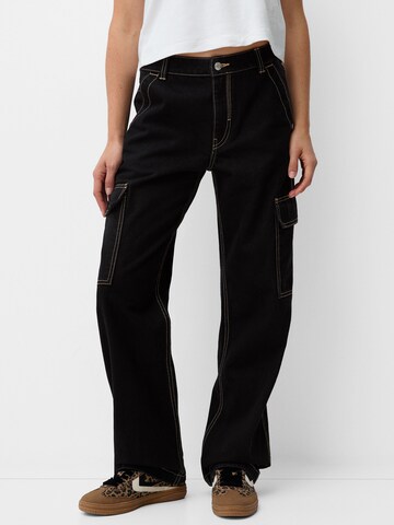 Loosefit Jeans cargo Bershka en noir