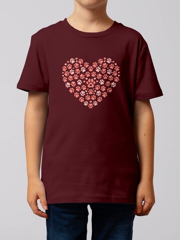 T-Shirt 'Pfotenliebe 02' watabout.kids en rouge : devant
