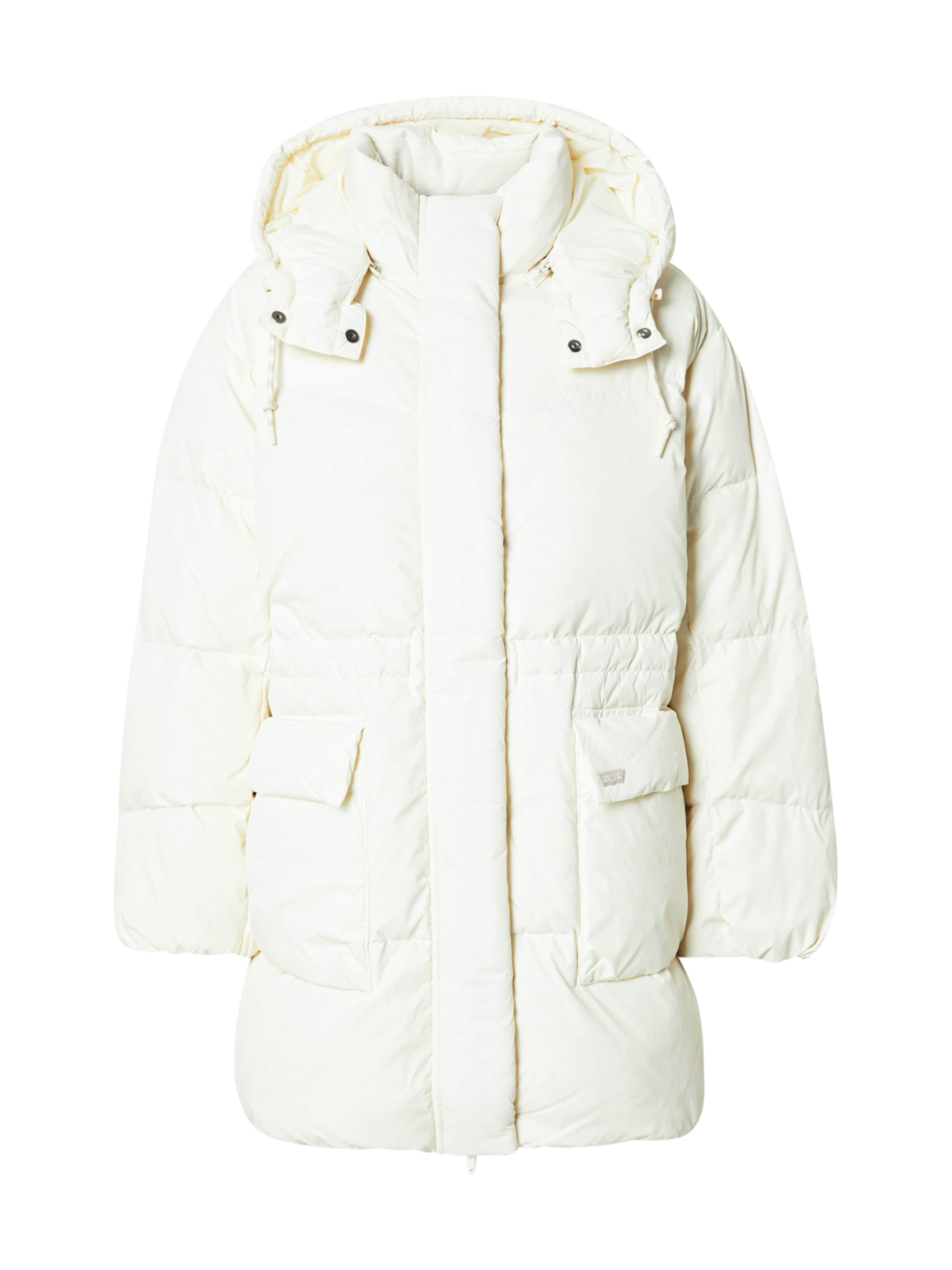 balts LEVI'S ® Ziemas jaka 'WESTERN BUBBLE MIDDY': no priekšpuses