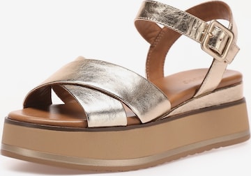 INUOVO Strap Sandals in Gold: front