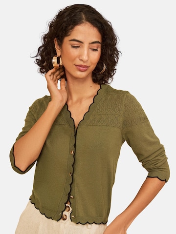 Cardigan love & roses en vert : devant