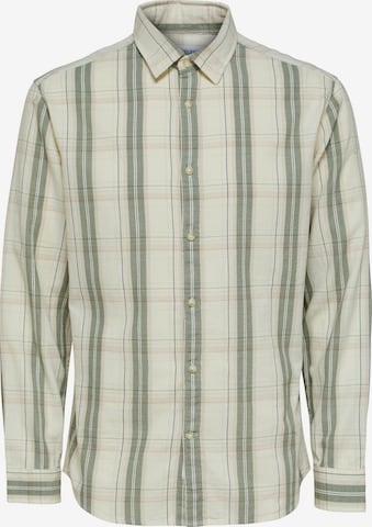 SELECTED HOMME Regular fit Button Up Shirt 'Dores' in Grey: front