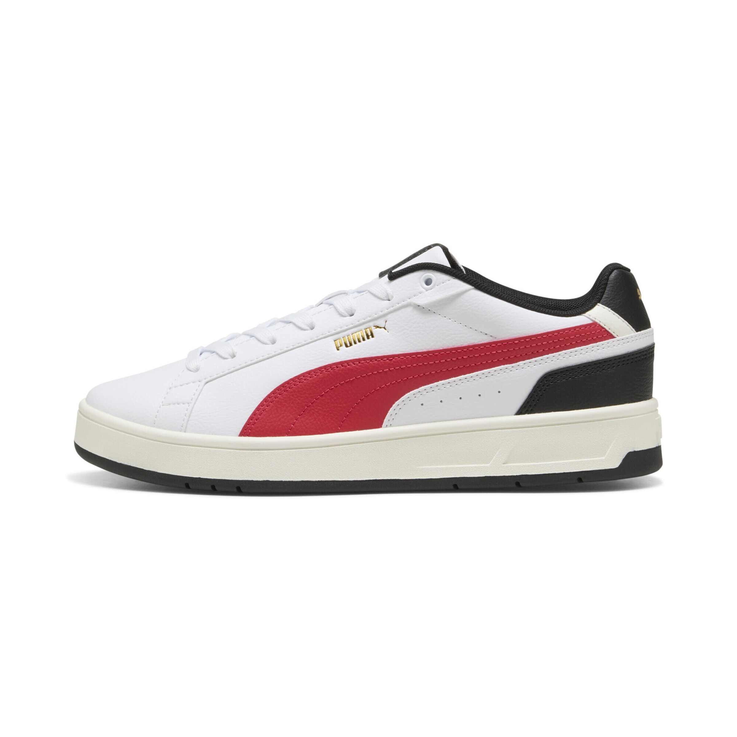 PUMA Sneakers laag 'Court' in de kleur Goud / Donkerrood / Zwart / Wit, Productweergave