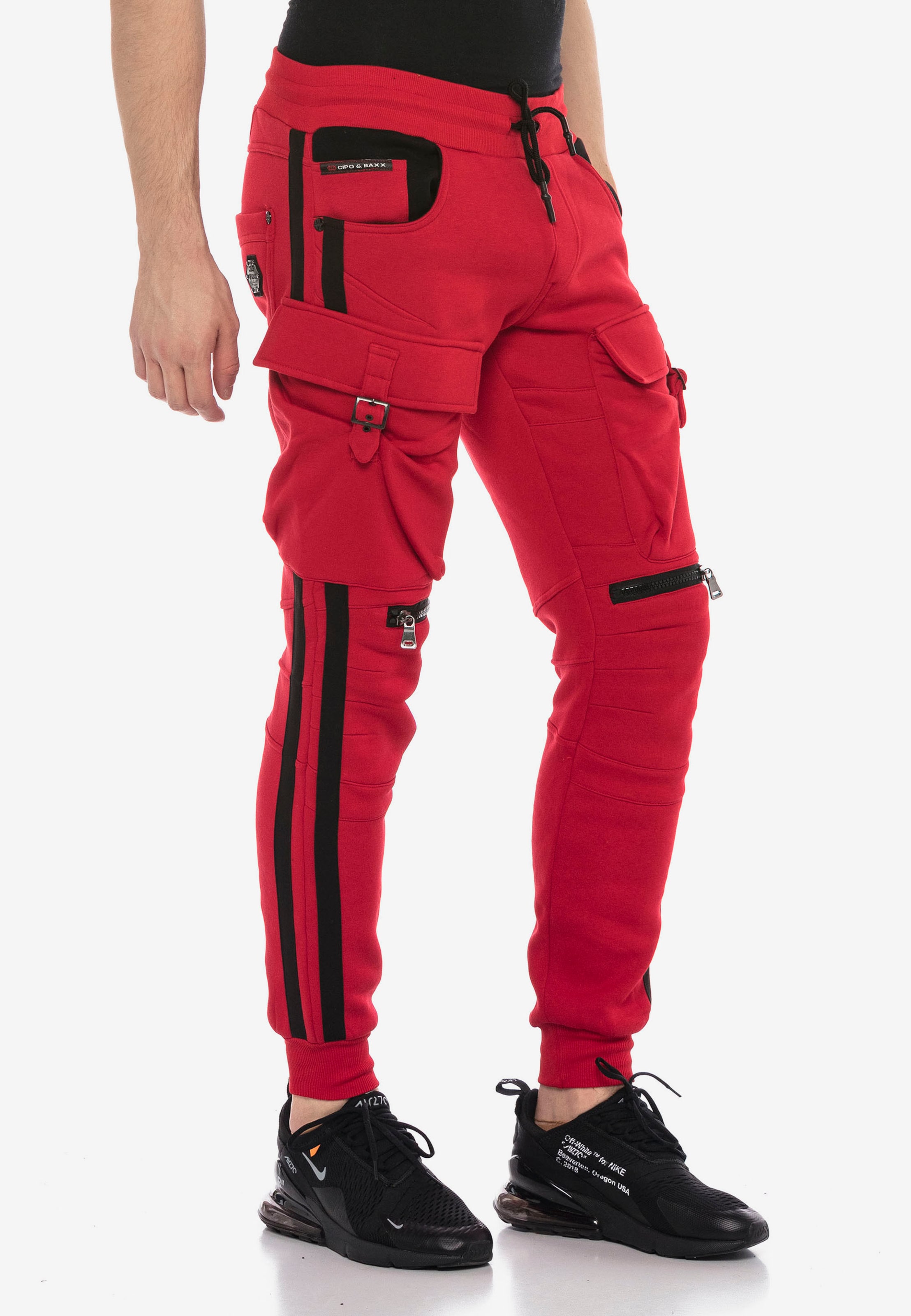 CIPO & BAXX Regular Pants in Red: front