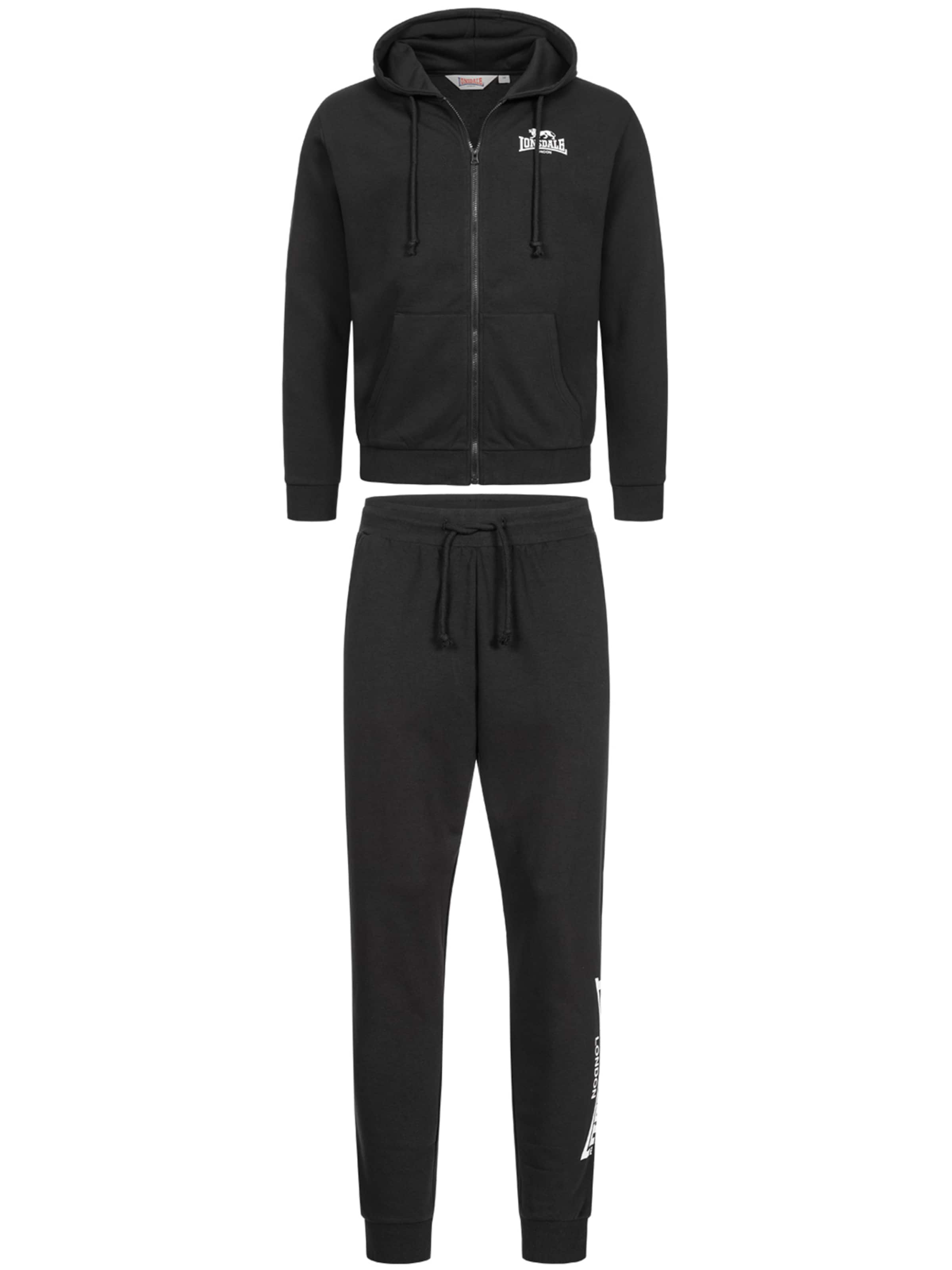 LONSDALE Облекло за бягане 'Lhanbryde' в черно: отпред