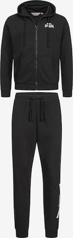 LONSDALE Juoksupuku 'Lhanbryde' värissä musta: etupuoli