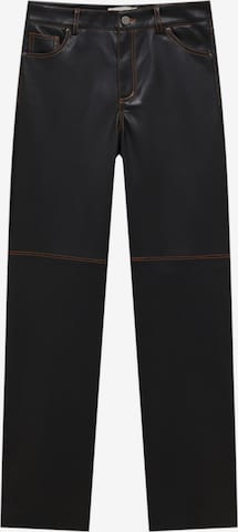 Pull&Bear Regular Pants in Black: front