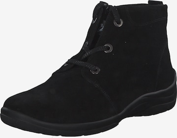 WALDLÄUFER Lace-Up Ankle Boots 'Hesna' in Black: front