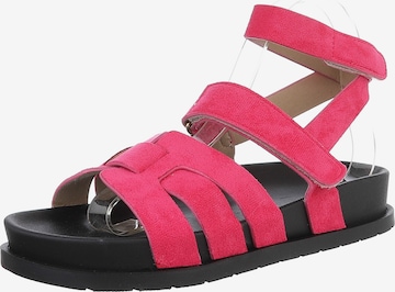 Ital-Design Riemchensandale in Pink: Vorderseite