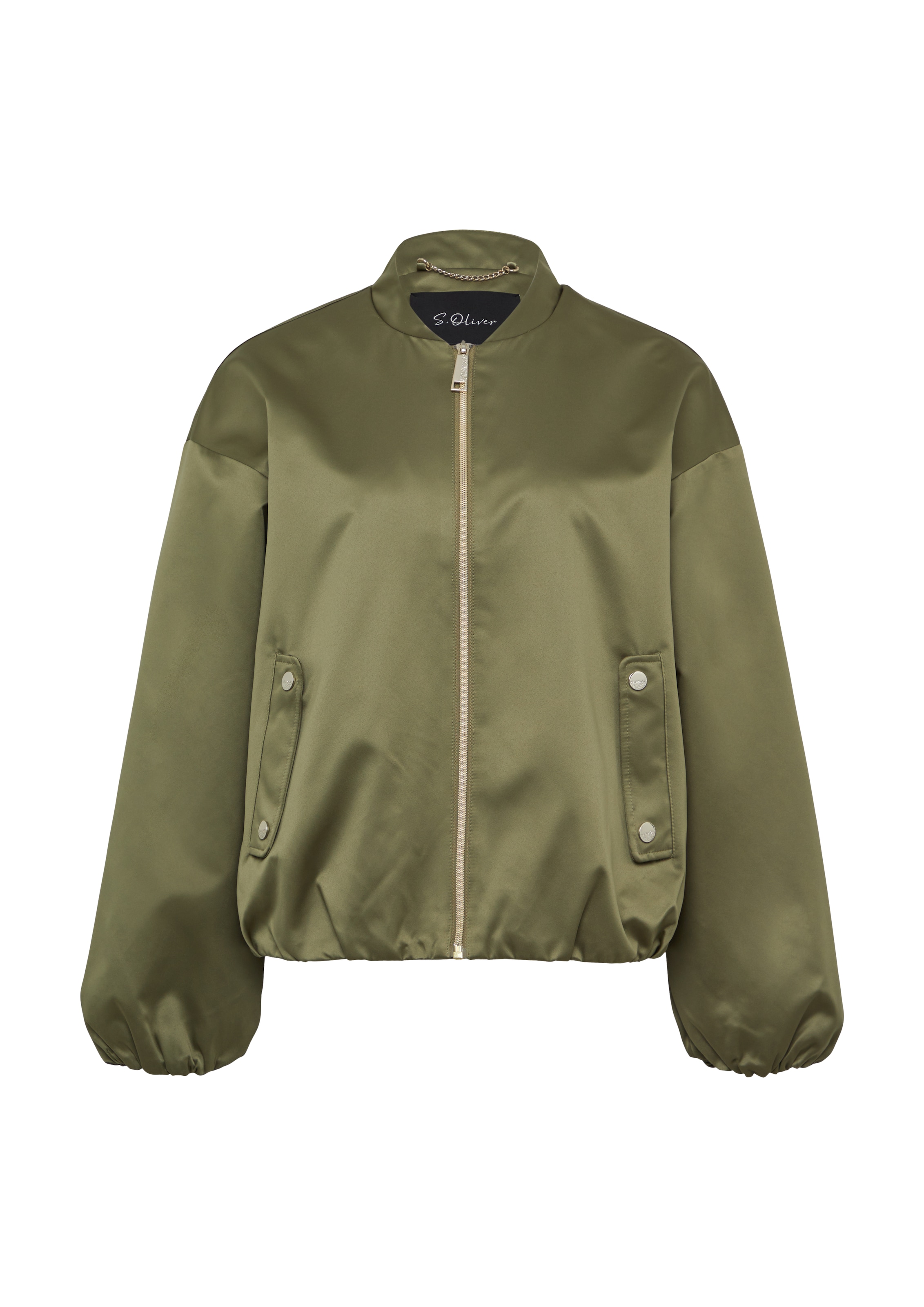s.Oliver BLACK LABEL Φθινοπωρινό και ανοιξιάτικο μπουφάν σε πράσινο: μπροστά