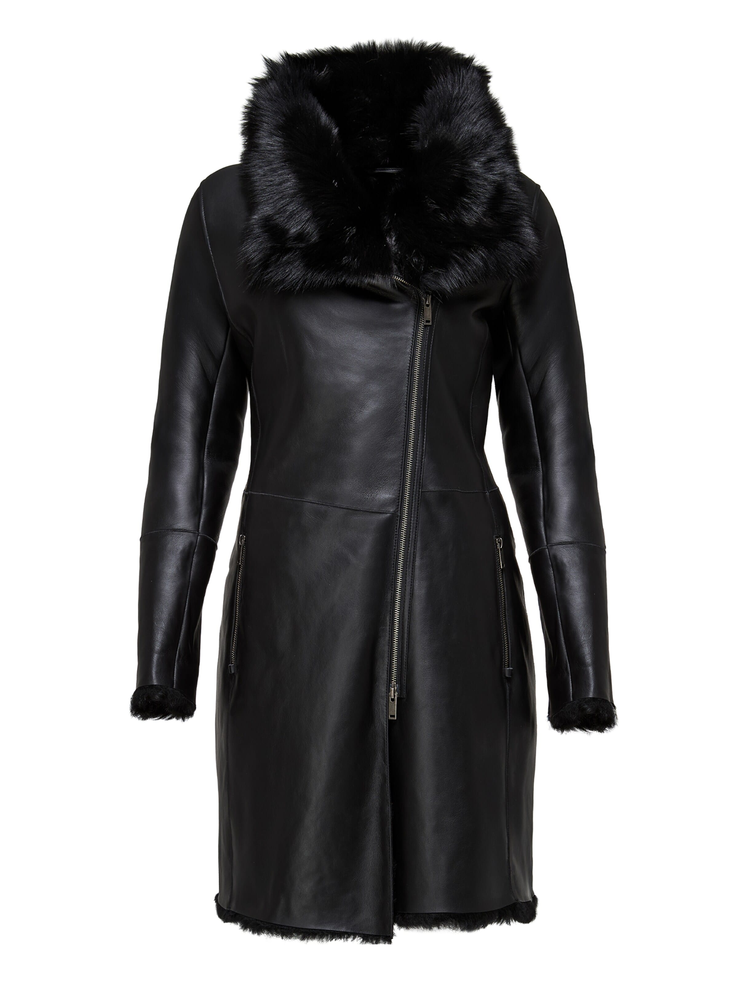 V S P Wintermantel 'Mylena'‌‌ in Schwarz: Vorderseite