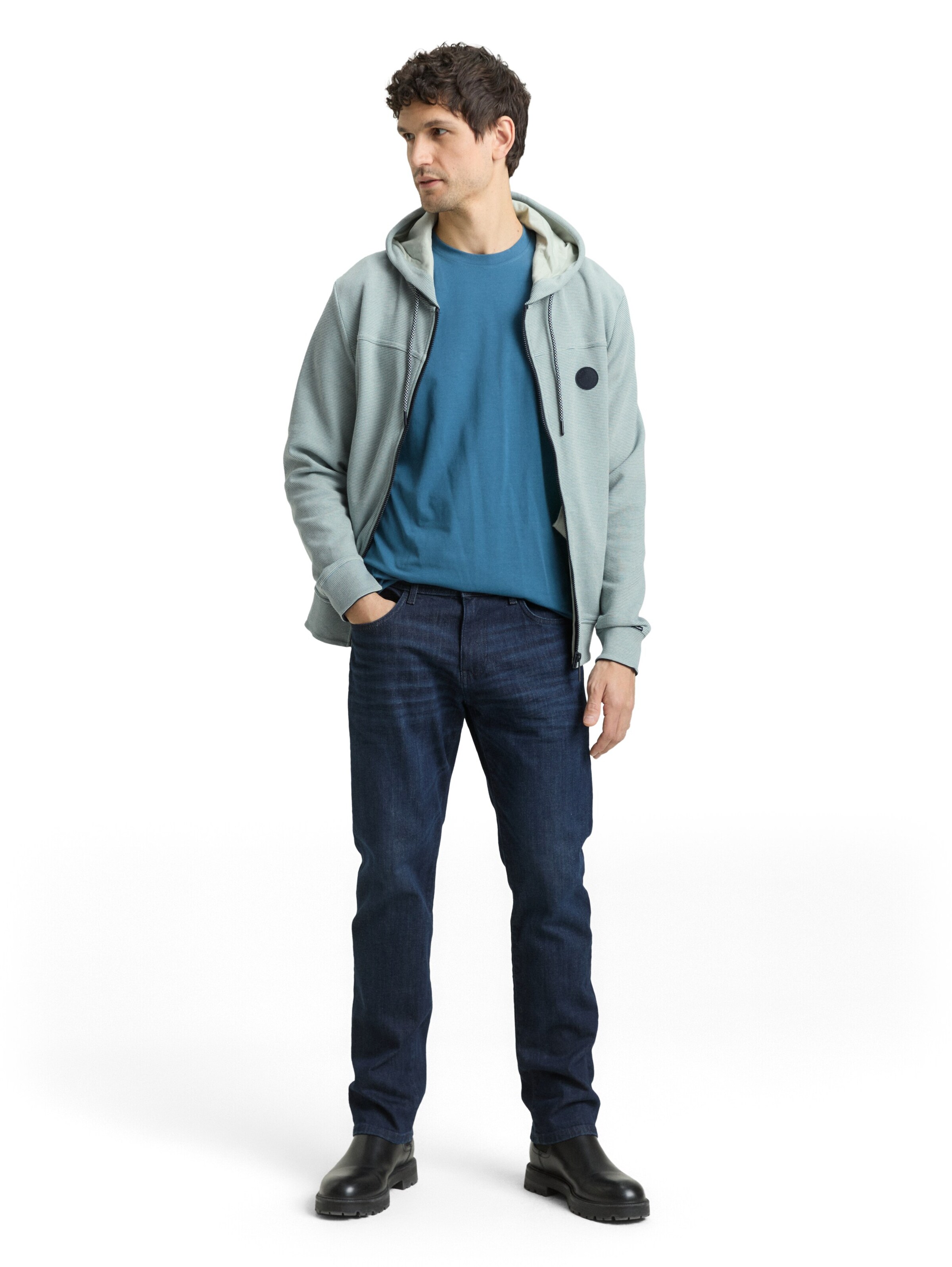 TOM TAILOR Sweatjacke in Grün