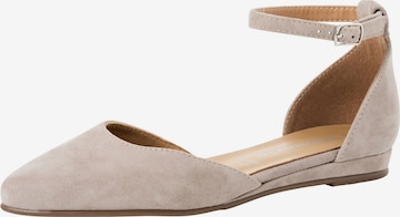 Tamaris Ballerina met riempjes in Beige: voorkant