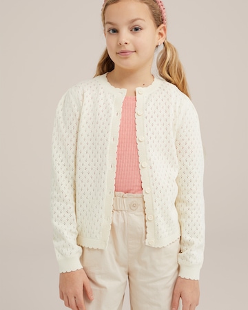 WE Fashion Knit cardigan in Beige: front